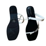 Marc Fisher NEW SILVER CHAIN SANDAL SLIP ON BLACK SZ- 7 Photo 4