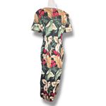 Vintage 90s Liberty House Young Hawaii Black Tropical Dark Floral Maxi Dress Size M Photo 5