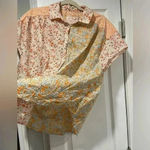 American Eagle  Resort Shirt Floral Color Block Oversized Breathable Cap Size XS Photo 1