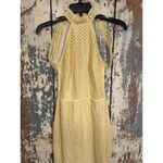 Pretty Little Thing Lemon Yellow lace Backless Midi Dress, size 6 Photo 3