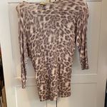 Inc animal print sequin knit top lightweight sweater quarter sleeve cream Tan Size undefined Photo 6