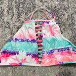 Catalina  Women's Pink Blue Halter Bikini Swimsuit Set Tie Dye Full Coverage Sz M Photo 2