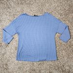 W5  Women's Blue Button-Shoulder 3/4 Sleeve Sweater Top Ribbed Size Large Photo 1