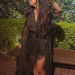 Caroline Constas Vivian Winter Rose 100% Silk V Photo 0