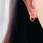 Set of 2 pair twist C hoop earring, Extra Thick Gold Plating Layer Photo 7