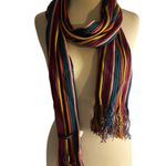 Boho Rainbow Knit Fringe Wool Blend Striped Knitting Inn One Size Purple Photo 0