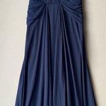 Badgley Mischka  sz 6 navy blue maxi long  formal‎ gown Photo 0