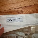 ZARA NWT  TRF Metallic Effect High-Waisted Jeans Straight wax coated relaxed fit Photo 8