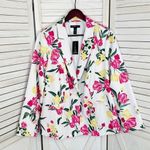 INC International Concepts Floral Print Blazer Jacket White Pink 1X Plus Size Photo 9