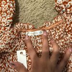 O. Vianca Chic Floral Smocked Dress in Brown and White Photo 2