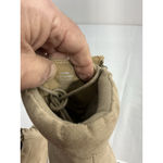 JustFab Womans Just Fab Joseppah Ankle Boots 7m tan Lace Up Zip Up Wedge Heel NWOT Photo 6