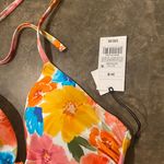 Shade & Shore Women's Lightly Lined Longline Double Knot-Front Bikini Top Pink Floral Photo 7