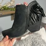 OTBT  Black Leather Ankle Boots Fringe Booties Womens 7.5 Photo 8