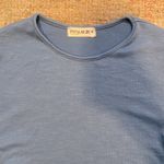 Popular 21 Side Ruched Ribbed Crewneck Top in Blue Photo 4