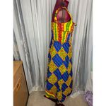 Handmade Slip dress african print blue red green yellow Photo 6