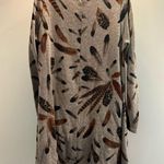 Bellamie feather print long sleeve scoop neck tunic sweater dress Fits medium Photo 1