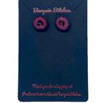 New earrings fall purple crochet button earrings gold tone metal stud fall Photo 0