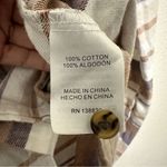 Shyanne  Flannel Button Up Shirt Womens Med Pastel Check Plaid Cotton Lace Trim Photo 7