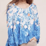 Anthropologie  Meadow Rue Linen‎ Fields Floral Swing Top Size XS Photo 0
