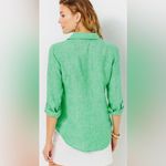 Lilly Pulitzer Sea View Button Down Linen Long Sleeve Shirt Photo 7