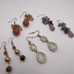 Lot Of 4 Costume Earrings Pierced Dangle Drop / Some Bead / Beaded Photo 0