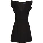 French Connection Whisper Ruffle Minidress Women's 0 Black V-Neck NWT Photo 9