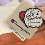 Champion  Reverse Weave Logo Crewneck Sweater in Lavender XS Photo 8