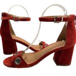 Seychelles & Corey Lynn Calter Red Suede Ankle Strap Sandals Size 7.5 M Photo 0