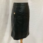 Liz Claiborne  Faux Leather A Line with Gold Tone Buttons, Size 8 Photo 1