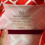 Mahi Gold Schooner Dress Geometric Resort Cotton Blend Sz L Orange‎ White Orange Size L Photo 2