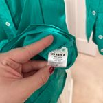 Xirena Arly Dress Tie Front Long Sleeve Green Cotton Silk Blend Shirt Size XS Photo 6