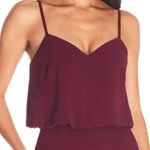 Dress the Population Gracelyn Blouson Jersey Maxi Gown Thigh High Slit Burgundy Photo 5