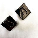 Liz Claiborne  black square cluster beaded clip earrings Photo 7