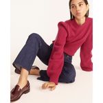 J.Crew NWT Cashmere Puff-sleeve Mockneck Sweater in Summit Green M Photo 6