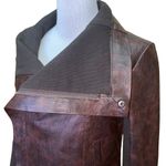 Vigoss Brown Faux Leather Moto Jacket Size Small Photo 5