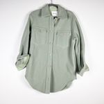 Wilfred Aritzia The Ganna Wool Collared Button Shirt Jacket Shacket Dry Basil S Photo 0