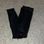 Judy Blue  Plaid Patch Distressed Skinny Jeans Black Wash 7 28 Photo 1