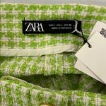 ZARA NWT!  Green and White Plaid Shorts with Gold button.  Size: Large Photo 1