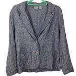 Kenar Linen Blue Chambray Two button Blazer size Medium Photo 0