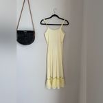 Vintage Laros Yellow Floral Lace Chiffon Dress, Size 34 Photo 3