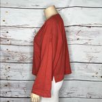 Calia Size XL Red Stonewash Chest Pocket Long Sleeve Boxy Knit Top Shirt Photo 1