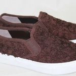 Tory Burch Floral NEW Flower Rosette Slip On Sneaker - Dark Red Brown 6 fall Photo 1