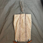 Pretty Little Thing  Stone Bodycon Strapless Lace Up Mini Dress US Size 8 Photo 3