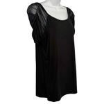 INC International Concepts Black Mesh Scoop Neck Short Sleeve Tee Shirt size L Size L Photo 5