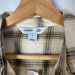 Old Navy  Beige & Brown Plaid Classic Long Sleeve Button Down S Photo 3