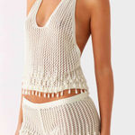 Peppermayo  Pearl Shore Beaded Crochet Top - Ivory. Size XS/S. Photo 0