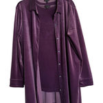 J.Jill Wearever Collection Purple Velvet Tunic Set Long Sleeve Top and Tank XL Photo 0