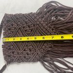 Vintage Boho Macramé Fringe Crossbody Bag Brown Handmade Festival Purse Photo 4