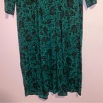J Jill Jersey Knit Midi Dress Women Size XS Dark Floral Whimsigoth Casual Office Green Photo 8