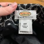 Talbots  Embroidered Silk‎ Pants Womens 16W Black White Cropped Trousers Vintage Photo 4